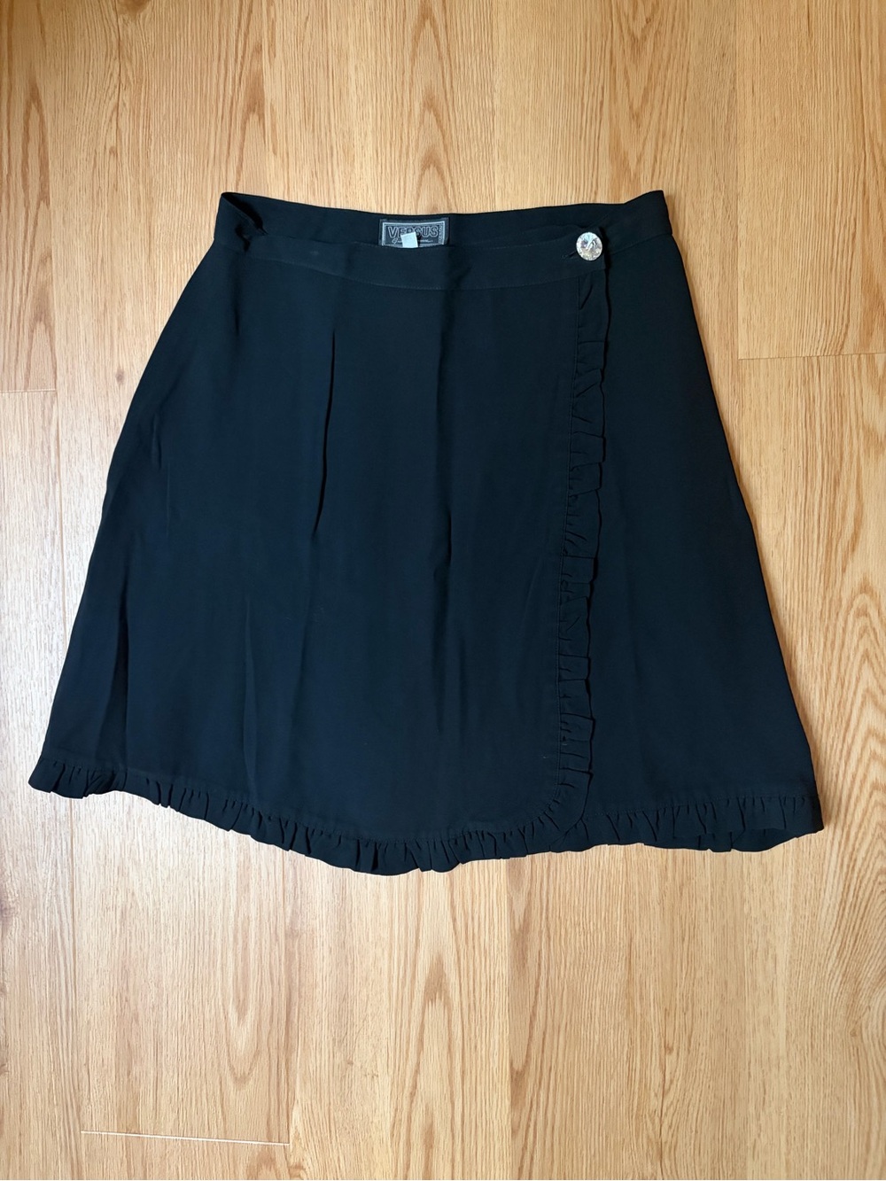 Versus by Gianni Versace Black Ruffle Wrap Skirt